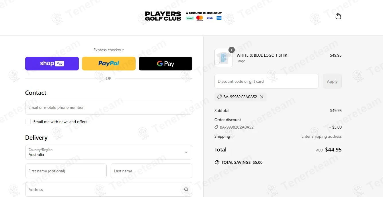 PLAYERS CLUB coupon code: 10% off with BA-99982c2a0a52. Tested and valid as 7 months ago.