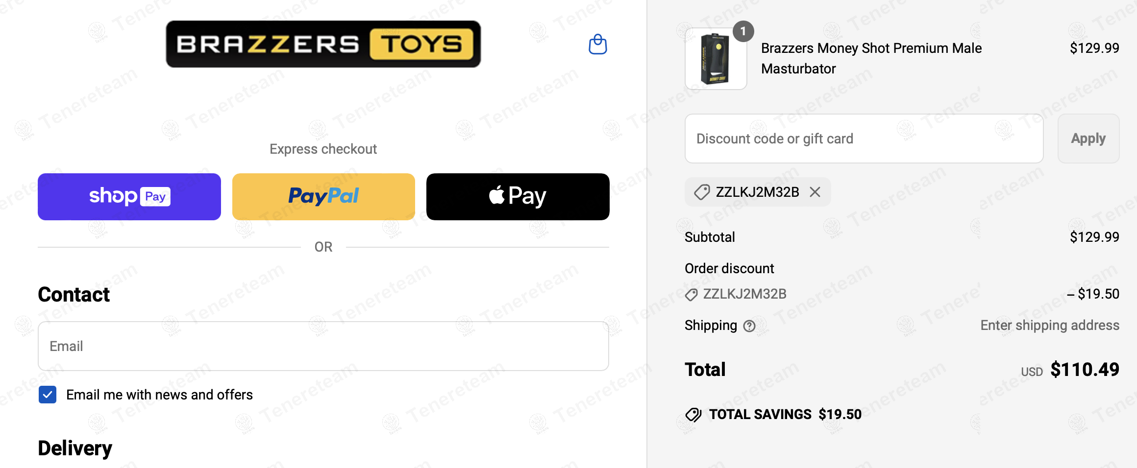 Brazzers Toys coupon code: 15% off with ZZLKJ2M32B. Tested and valid as 1 year ago.