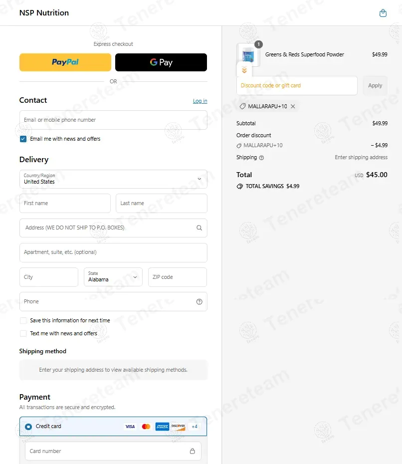 NSP Nutrition coupon code: 10% off with MALLARAPU+10. Tested and valid as 10 months ago.