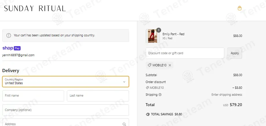 Sunday Ritual apply coupon code