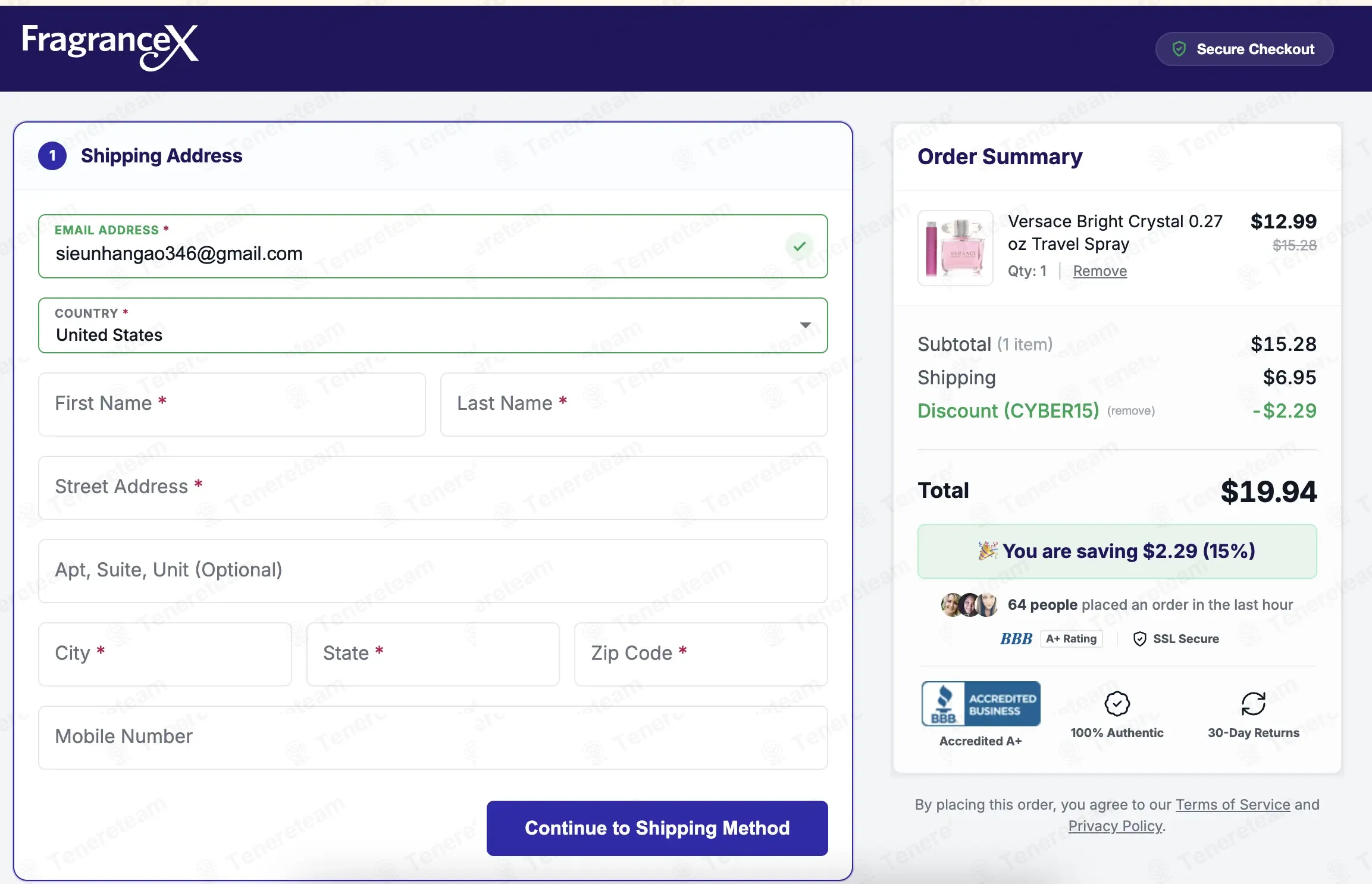 FragranceX coupon code: 15% off with CYBER15. Tested and valid as 2 months ago.