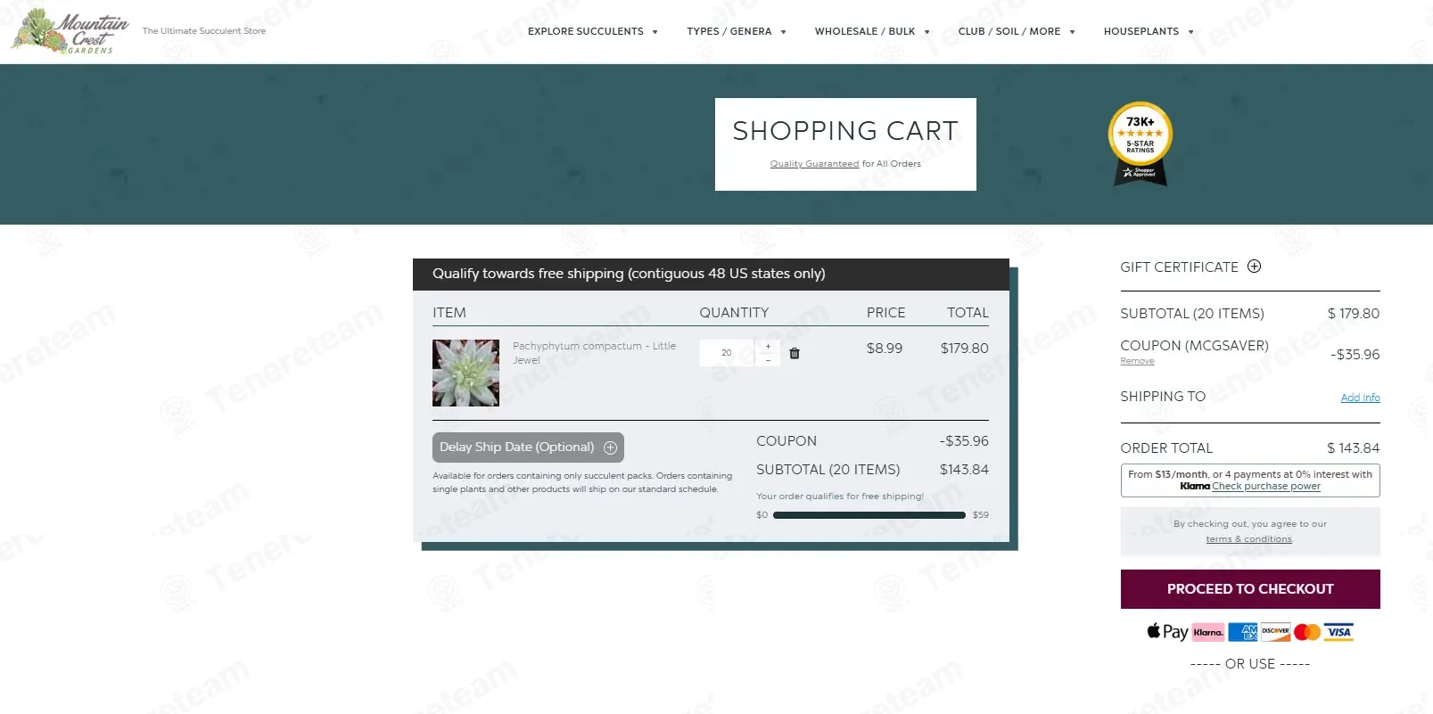 Mountain Crest Gardens apply coupon code