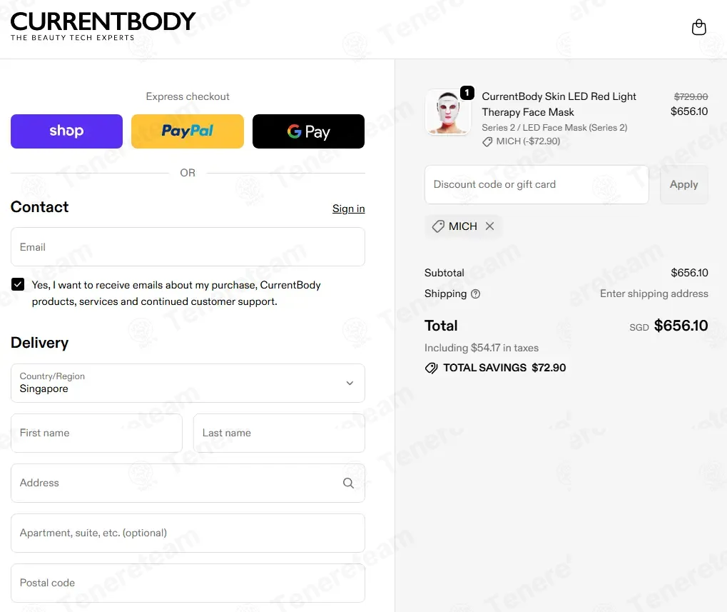 CurrentBody SG coupon code: 10% off with MICH. Tested and valid as 2 weeks ago.