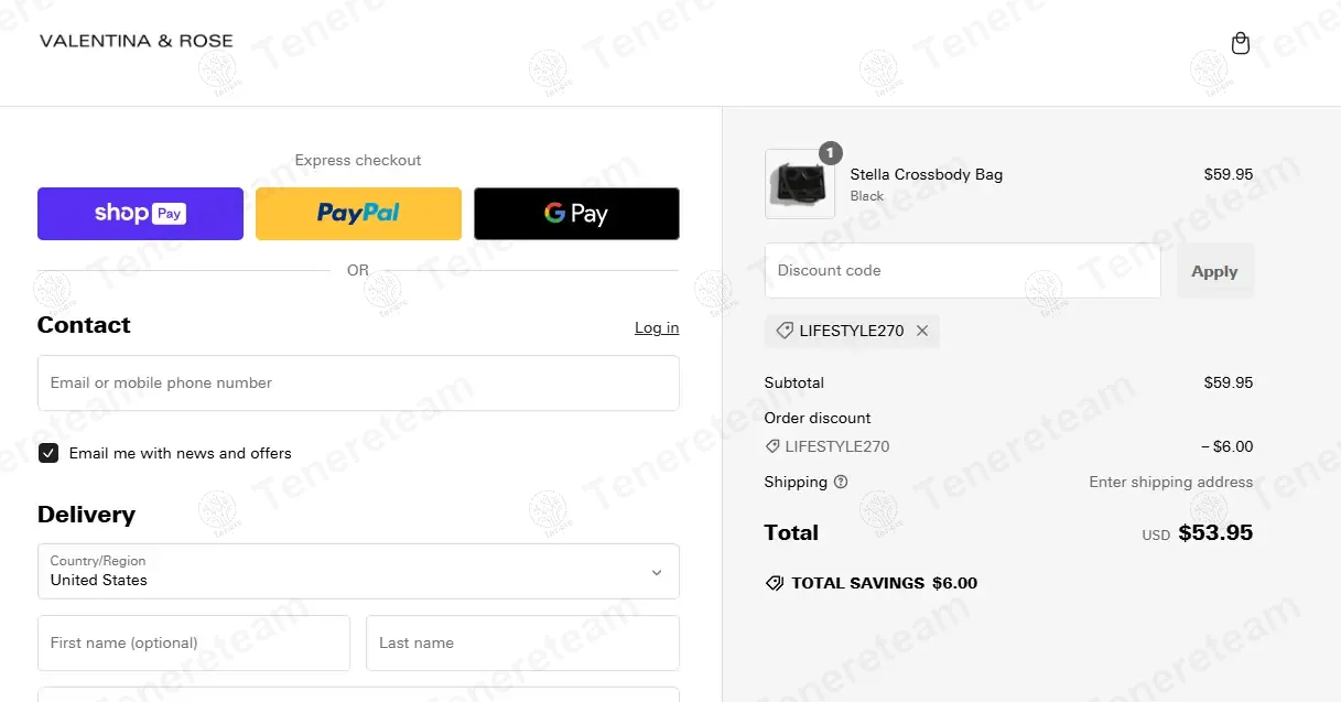 Valentina and Rose coupon code: 10% off with LIFESTYLE270. Tested and valid as 1 year ago.