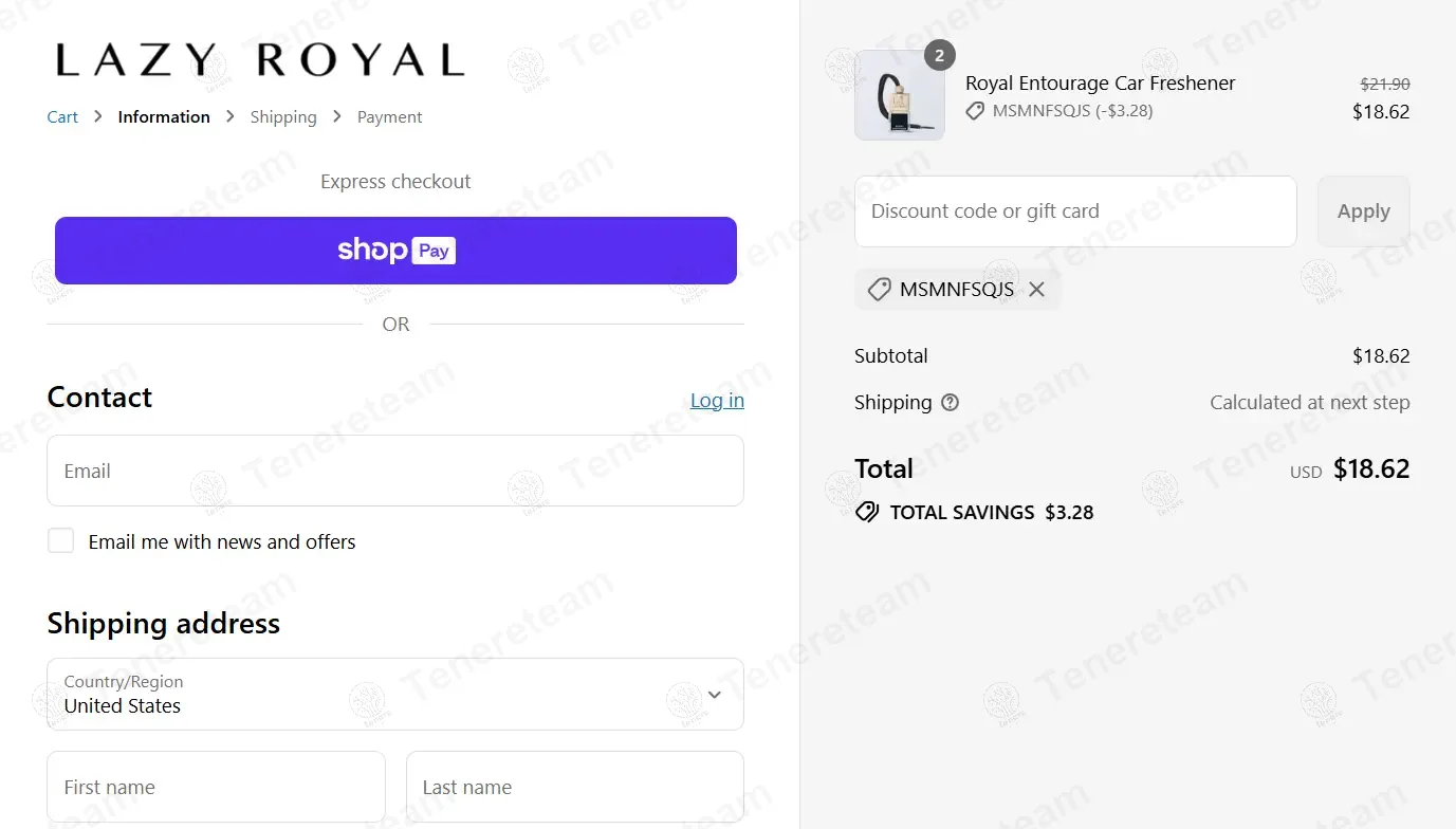 Lazy Royal coupon code: 15% off with MSMnfSqjS. Tested and valid as 7 months ago.