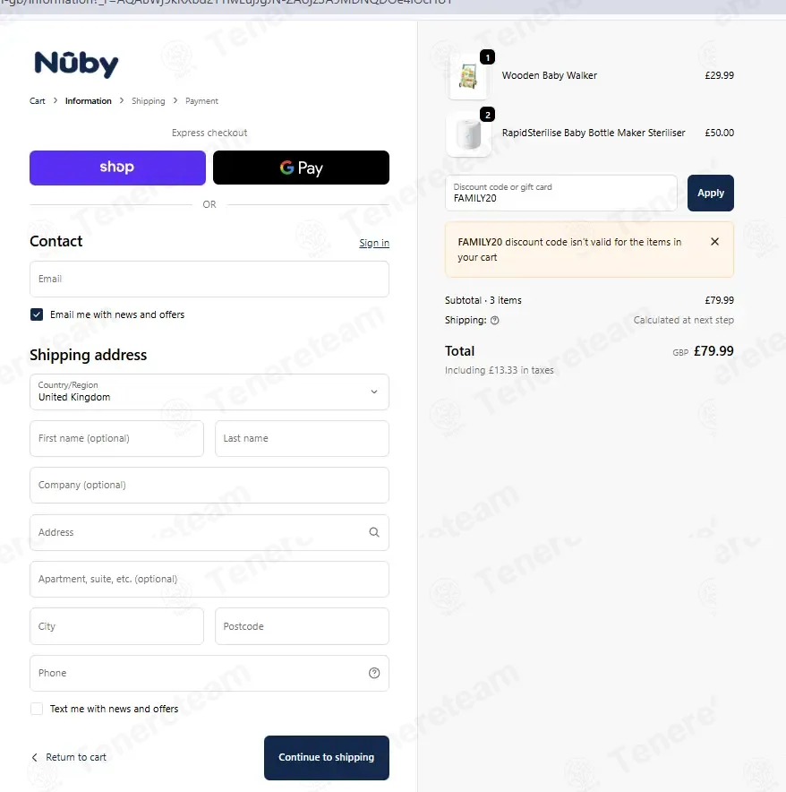 Nuby UK coupon code: 20% off with FAMILY20. Tested and valid as 6 months ago.