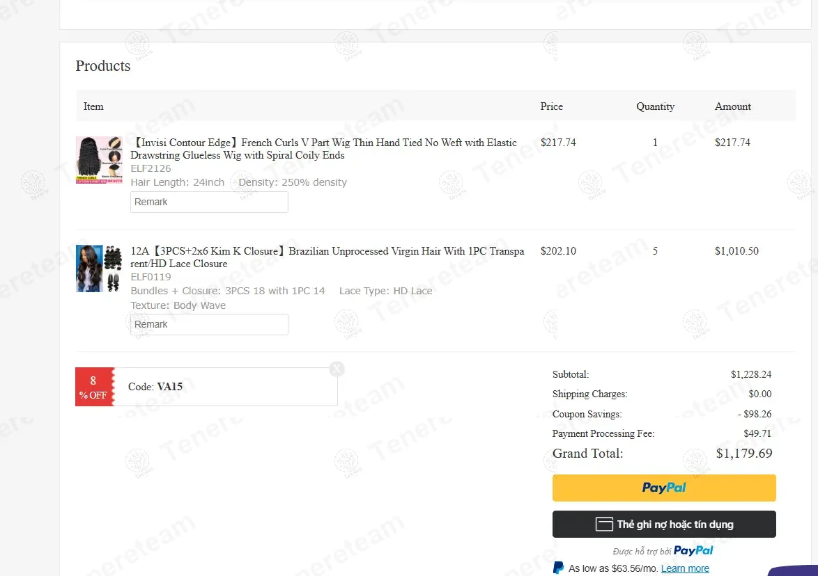 Elfin Hair coupon code: $15 off with VA15. Tested and valid as 8 months ago.