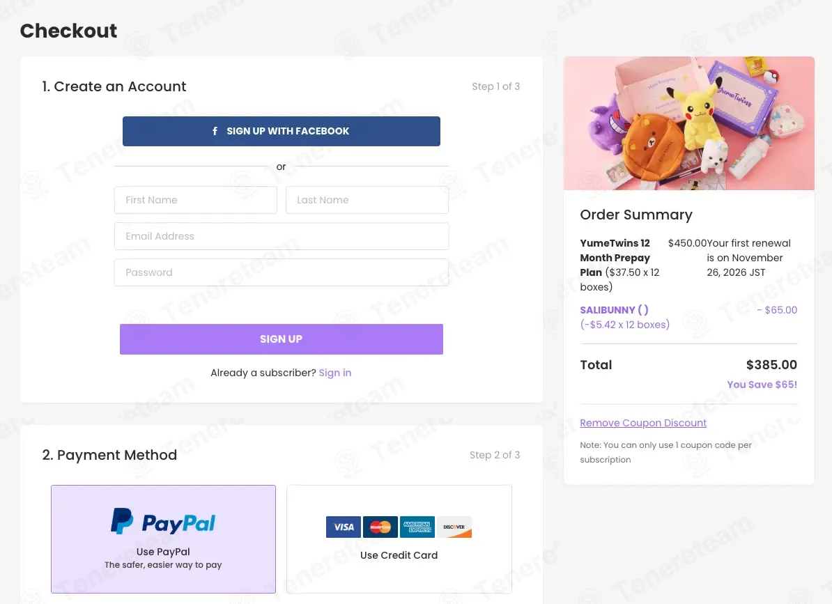 Yumetwins coupon code: 15% off with SALIBUNNY. Tested and valid as 6 months ago.