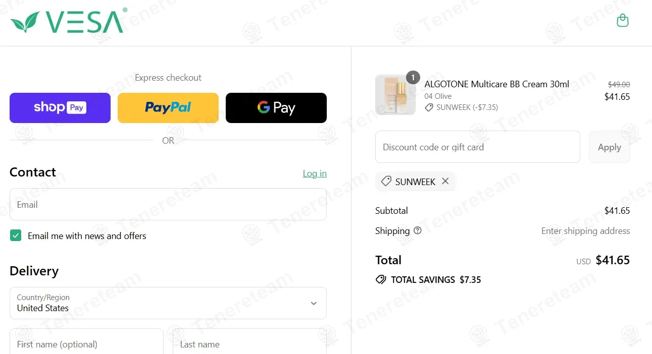 Vesa Beauty coupon code: 15% off with SUNWEEK. Tested and valid as 10 months ago.