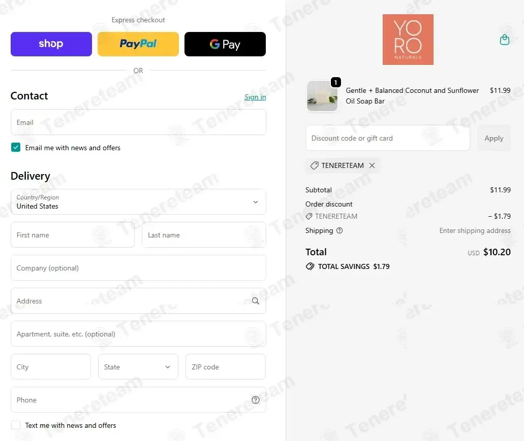YoRo Naturals coupon code: 15% off with TENERETEAM. Tested and valid as 2 months ago.