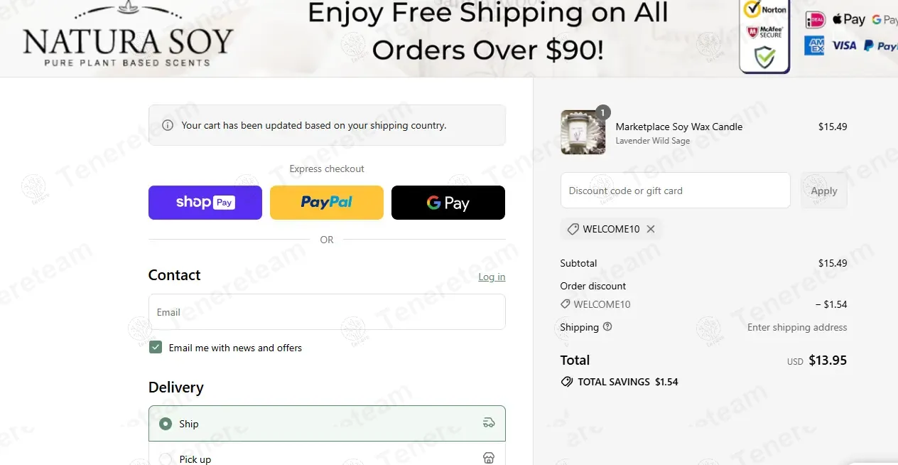 Natura Soy Candles coupon code: 10% off with WELCOME10. Tested and valid as 9 months ago.