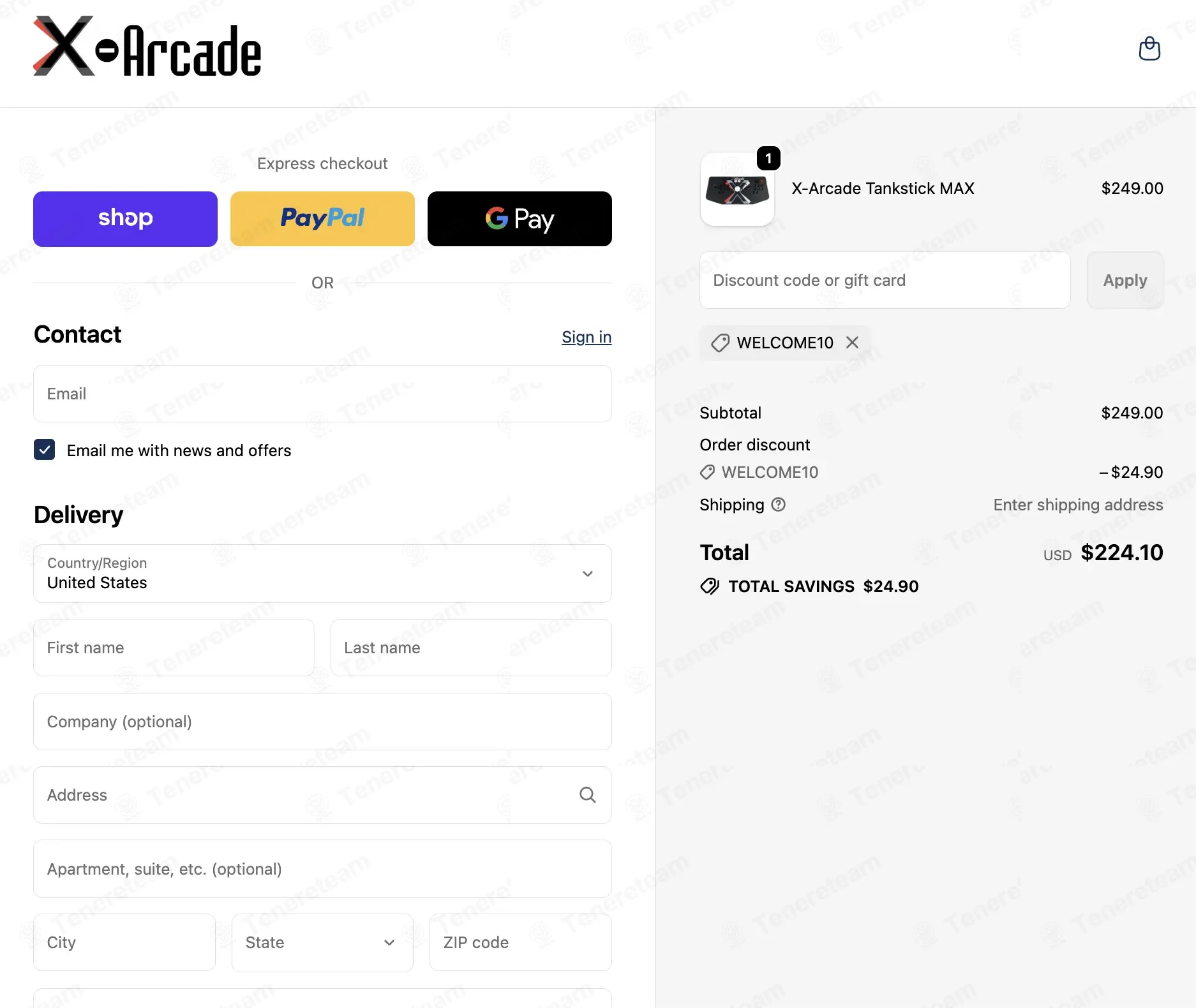 X-Arcade coupon code: 10% off with WELCOME10. Tested and valid as 2 months ago.
