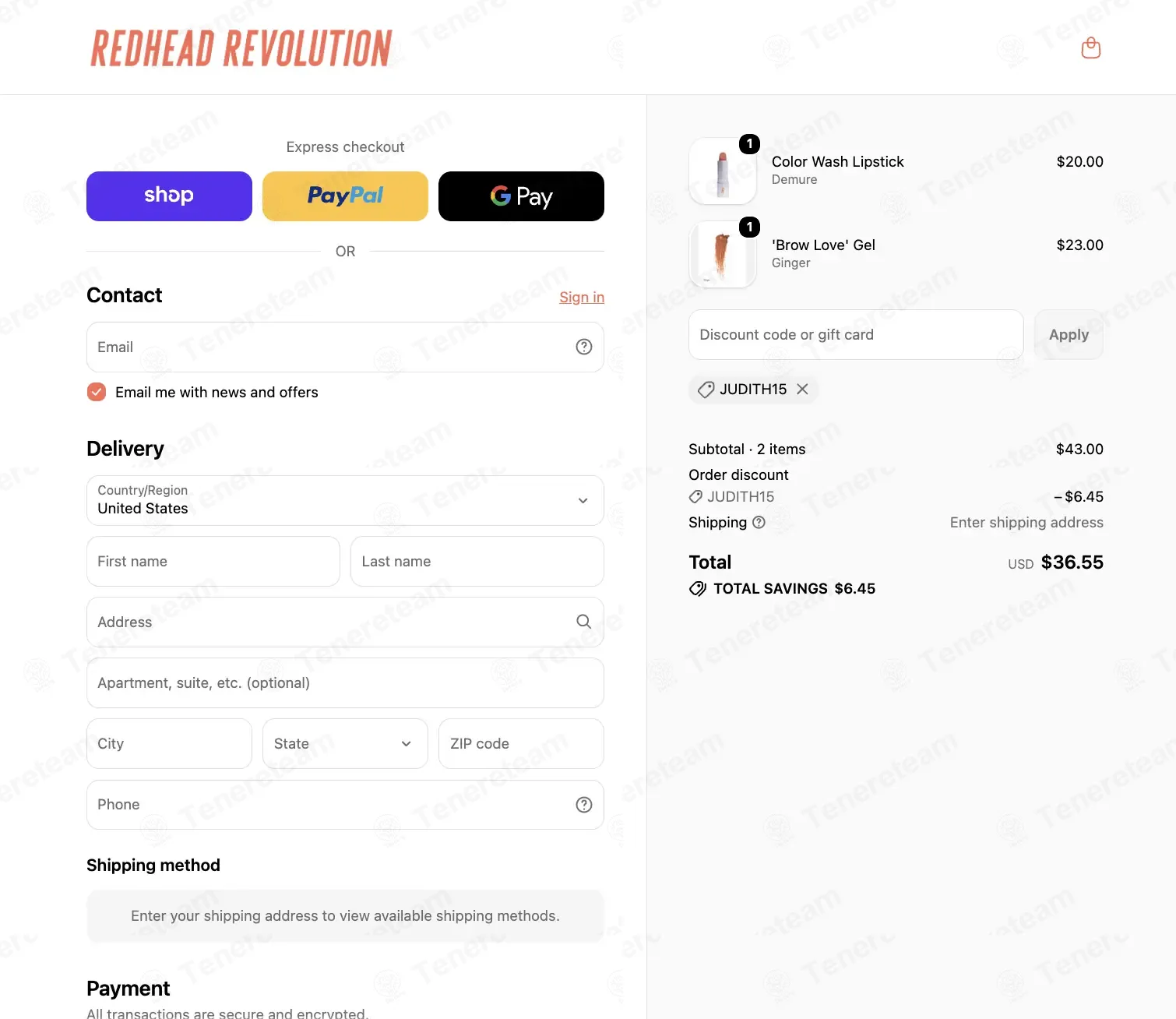 Redhead Revolution US coupon code: 15% off with JUDITH15. Tested and valid as 1 week ago.