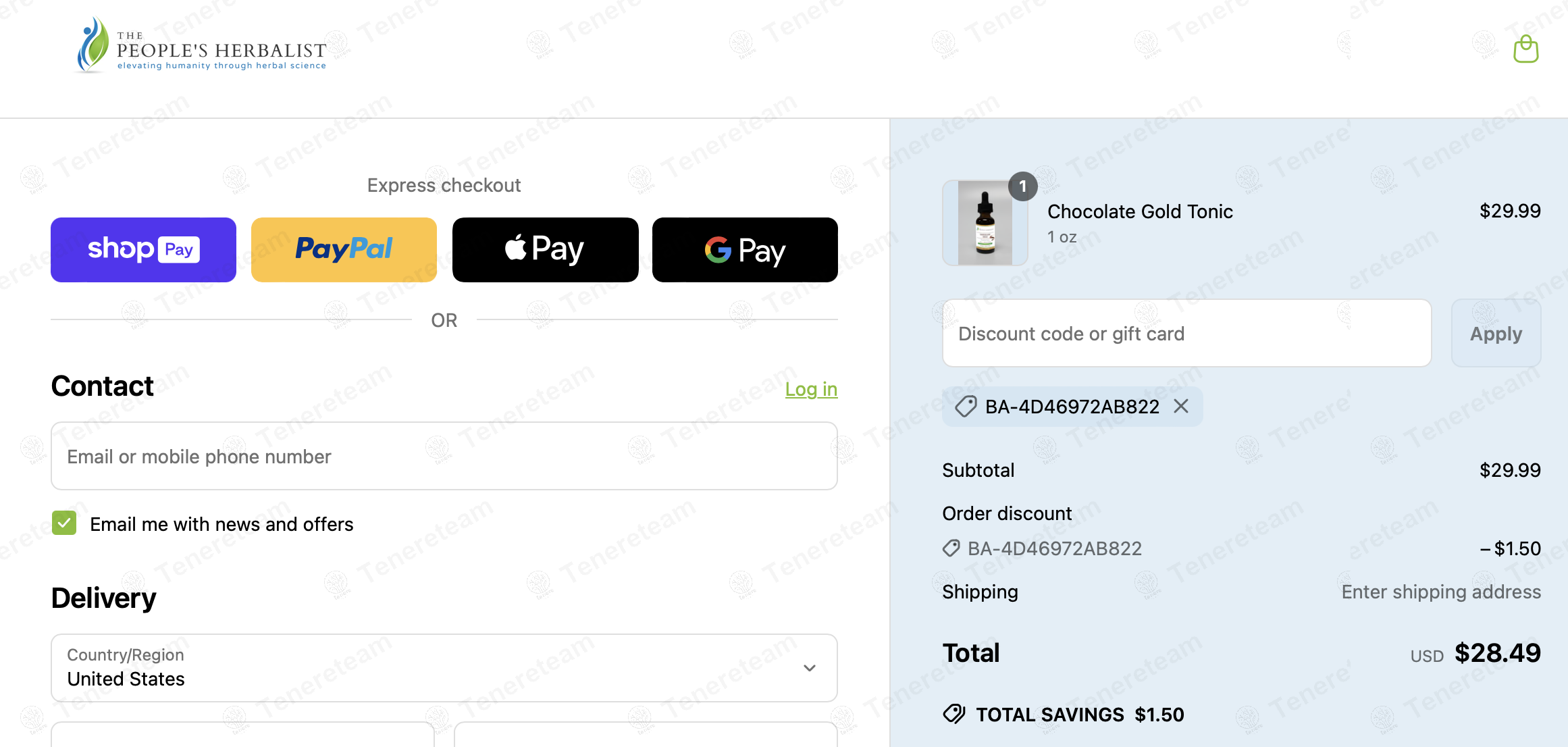 The People's Herbalist coupon code: 5% off with BA-4d46972ab822. Tested and valid as 1 year ago.