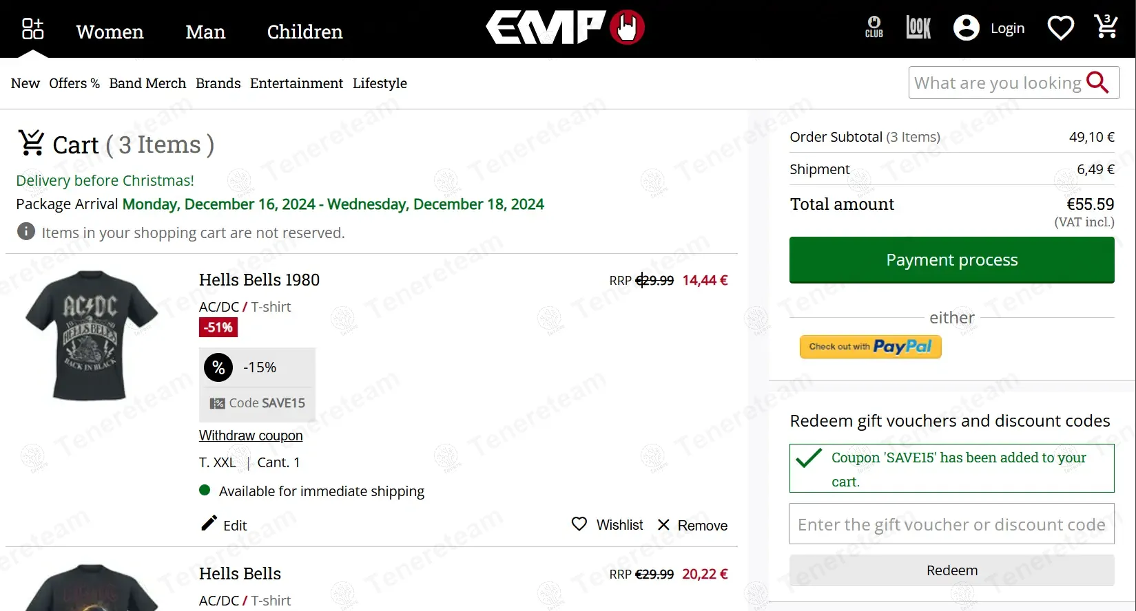 EMP Online ES coupon code: 15% off with SAVE15. Tested and valid as 1 year ago.