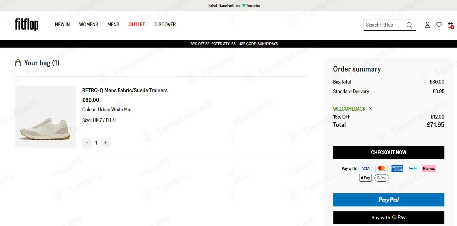 FitFlop US coupon code: 15% off with WELCOMEBACK. Tested and valid as 1 month ago.