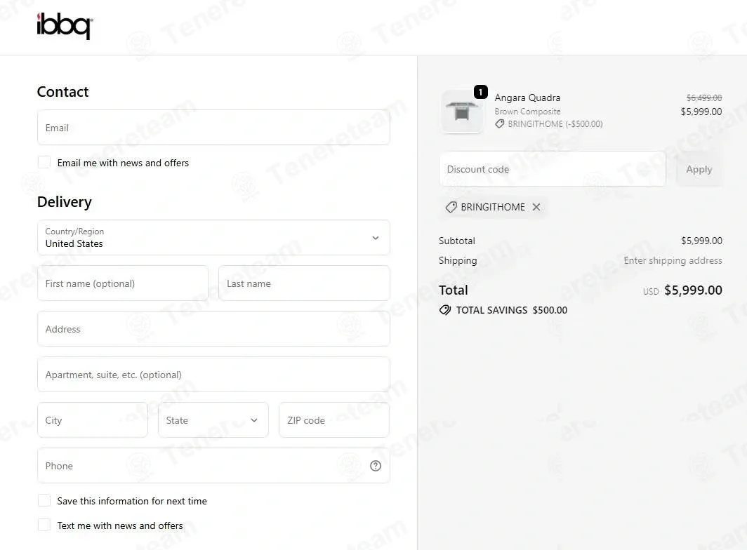 iBBQ coupon code: $500 off with BRINGITHOME. Tested and valid as 1 month ago.