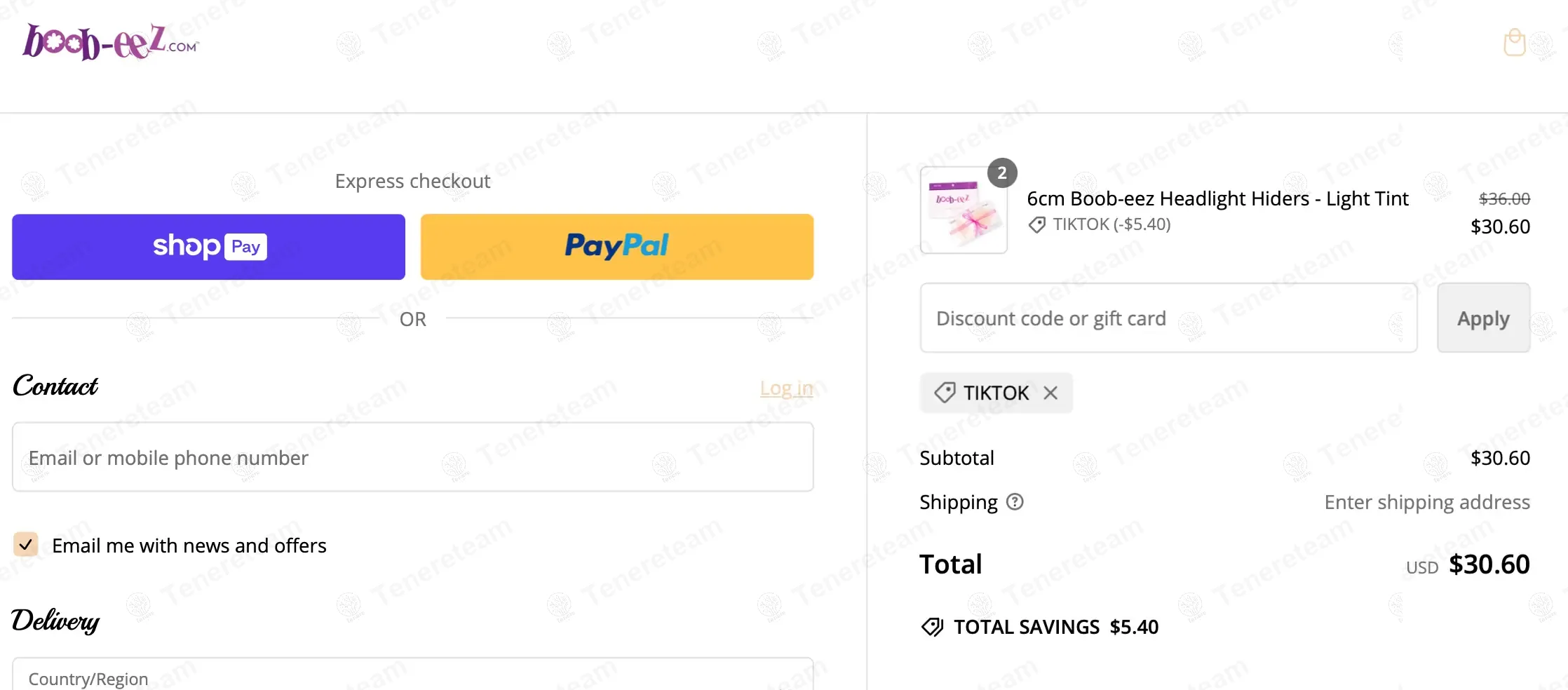 Boob-eez coupon code: 15% off with TIKTOK. Tested and valid as 1 year ago.