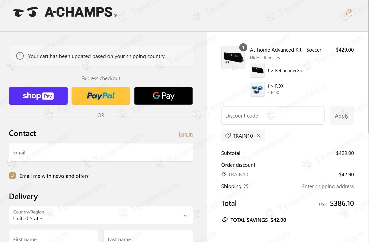 A Champs coupon code: 10% off with TRAIN10. Tested and valid as 9 months ago.