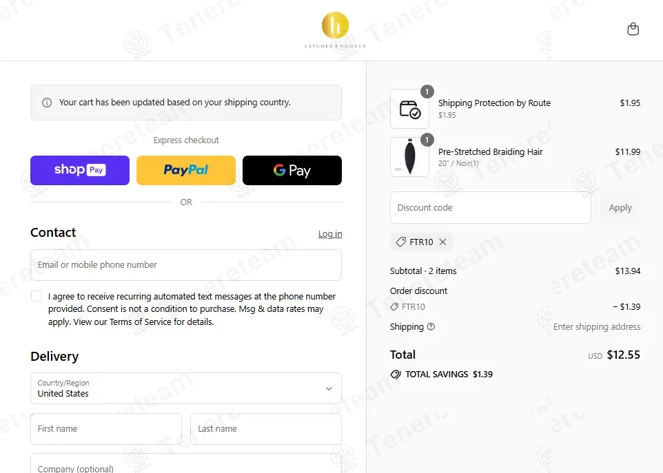 Latched And Hooked coupon code: 10% off with FTR10. Tested and valid as 9 months ago.