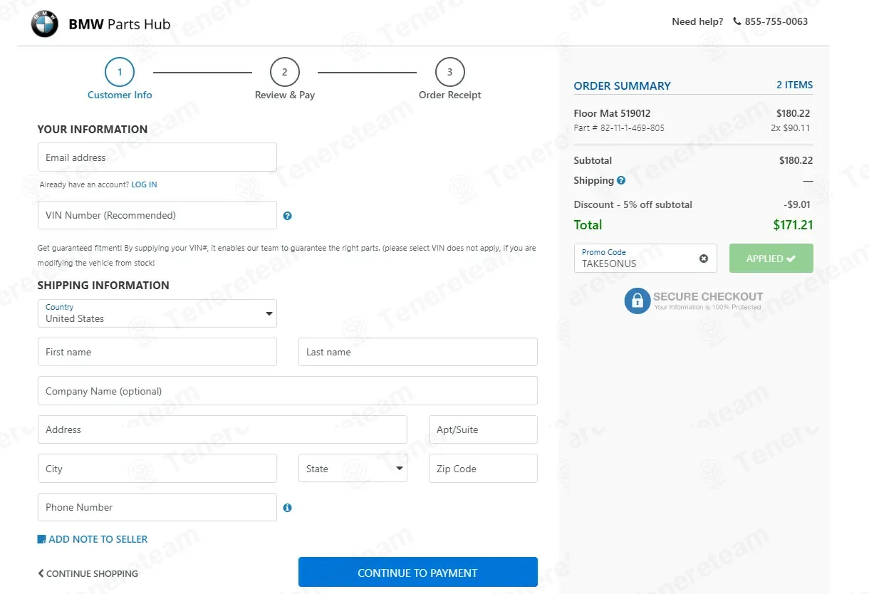 Bmw Parts Hub coupon code: 5% off with TAKE5ONUS. Tested and valid as 6 months ago.