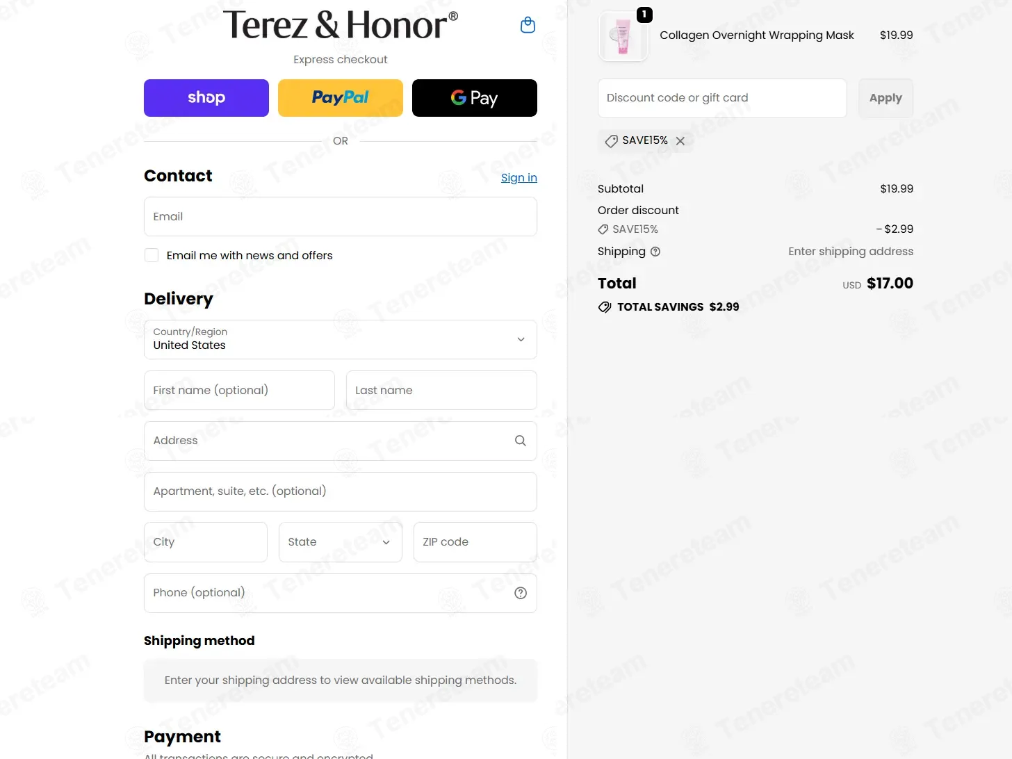 Terez & Honor coupon code: 15% off with SAVE15%. Tested and valid as 2 weeks ago.