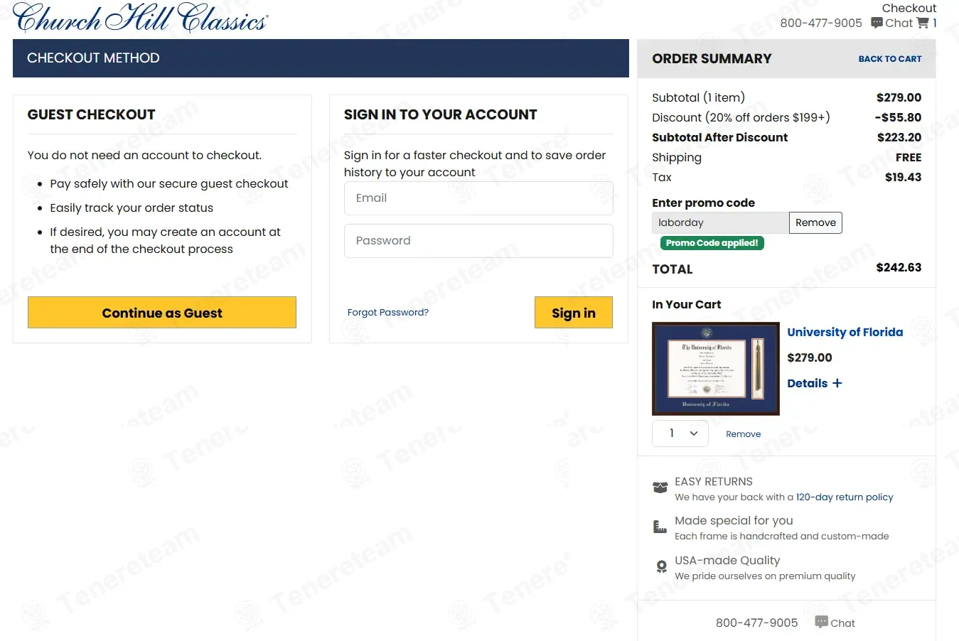Church Hill Classics coupon code verified as working at checkout