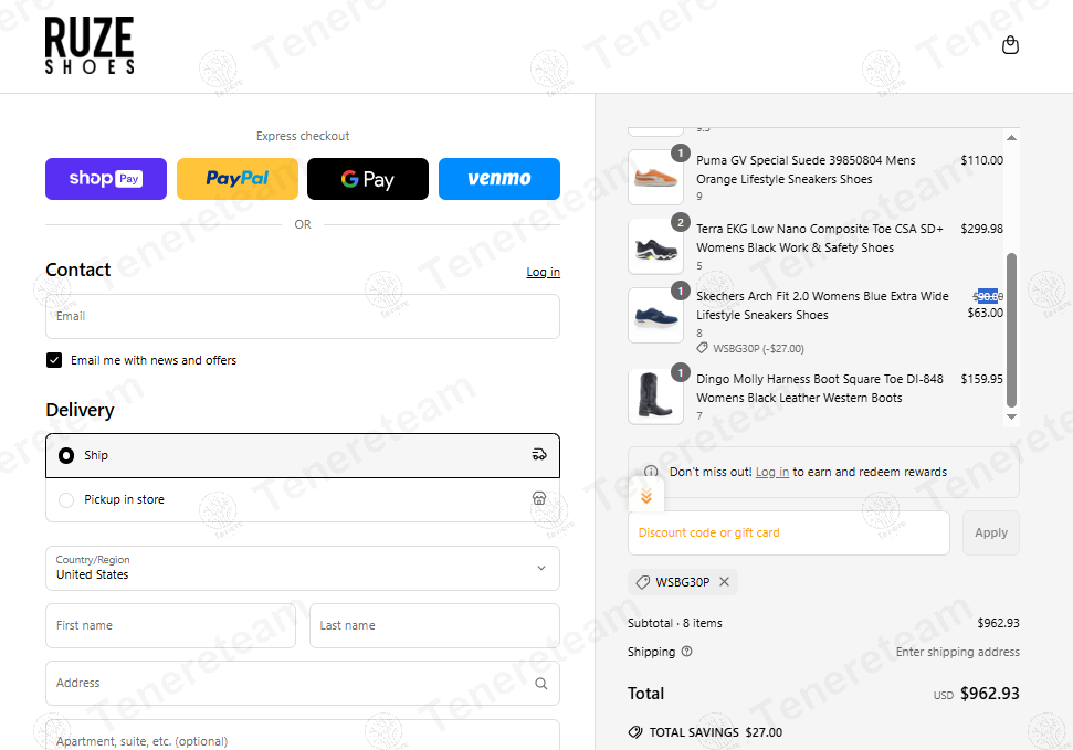 Ruze Shoes coupon code: 30% off with WSBG30P. Tested and valid as 1 year ago.