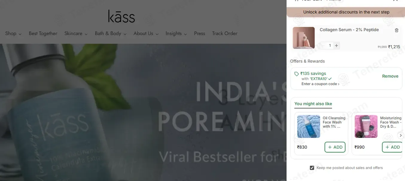 Kass Care coupon code: 10% off with EXTRA10. Tested and valid as 9 months ago.