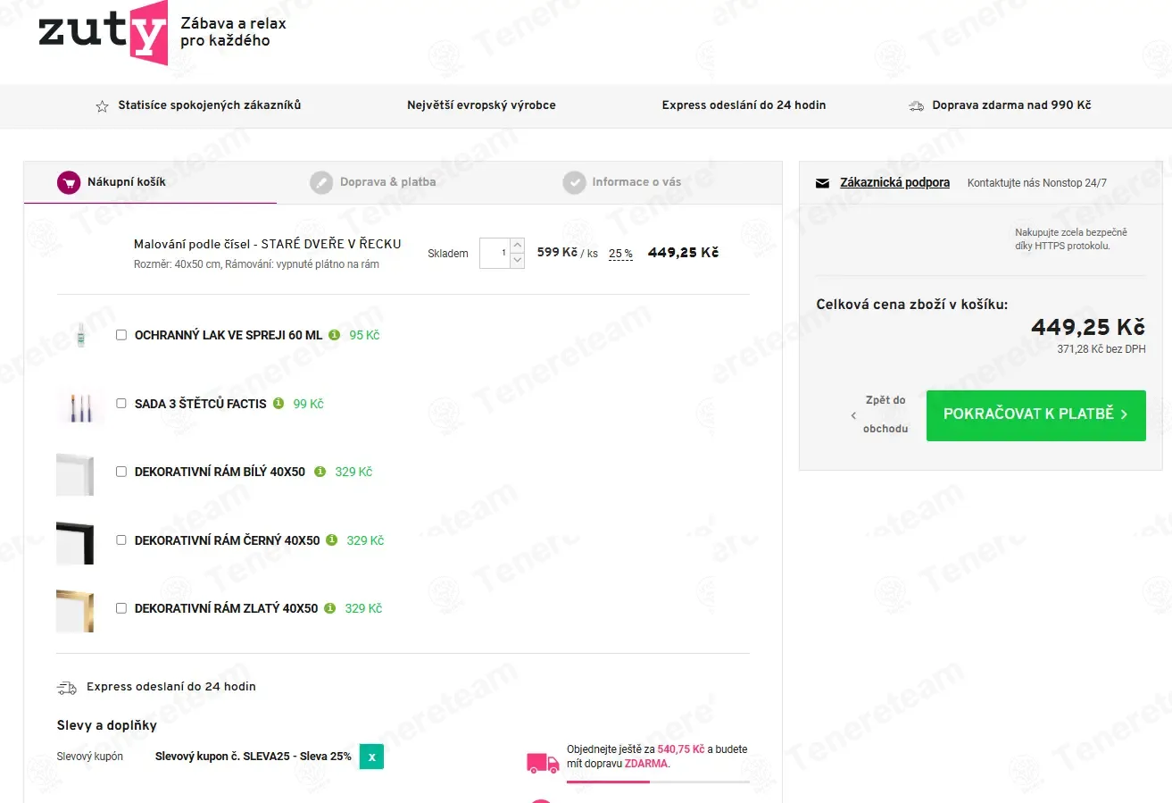 Zuty CZ coupon code: 25% off with SLEVA25. Tested and valid as 10 months ago.