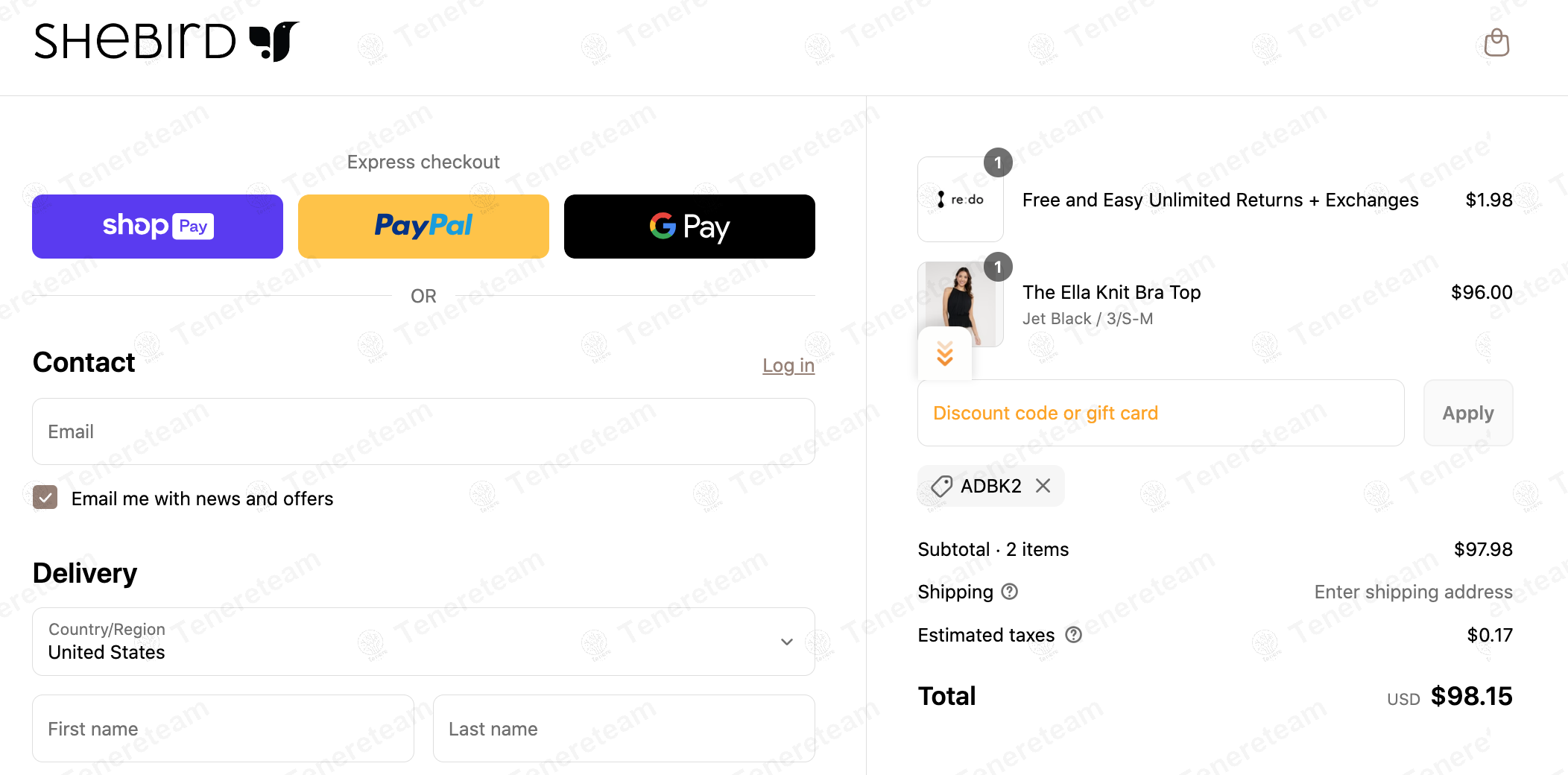 Shebird coupon code: Sale off with ADBK2. Tested and valid as 1 year ago.