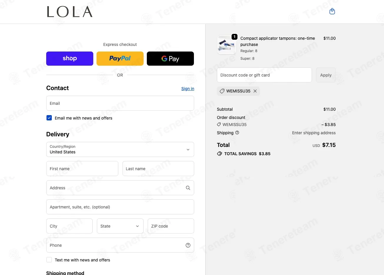 LOLA coupon code: 35% off with WEMISSU35. Tested and valid as 2 months ago.