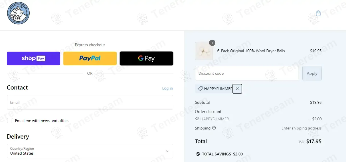 Smart Sheep Premium Wool Dryer Balls coupon code: 10% off with HAPPYSUMMER. Tested and valid as 1 year ago.