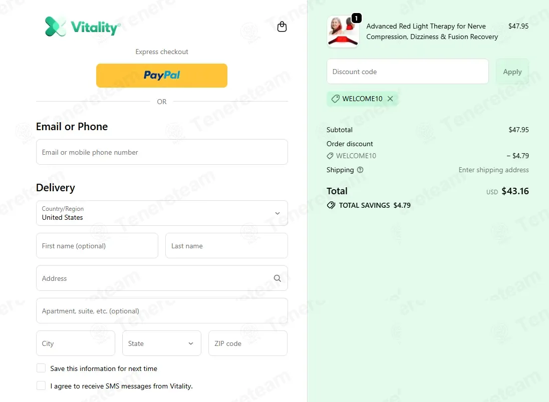 My Vitality Store coupon code: 10% off with WELCOME10. Tested and valid as 4 weeks ago.
