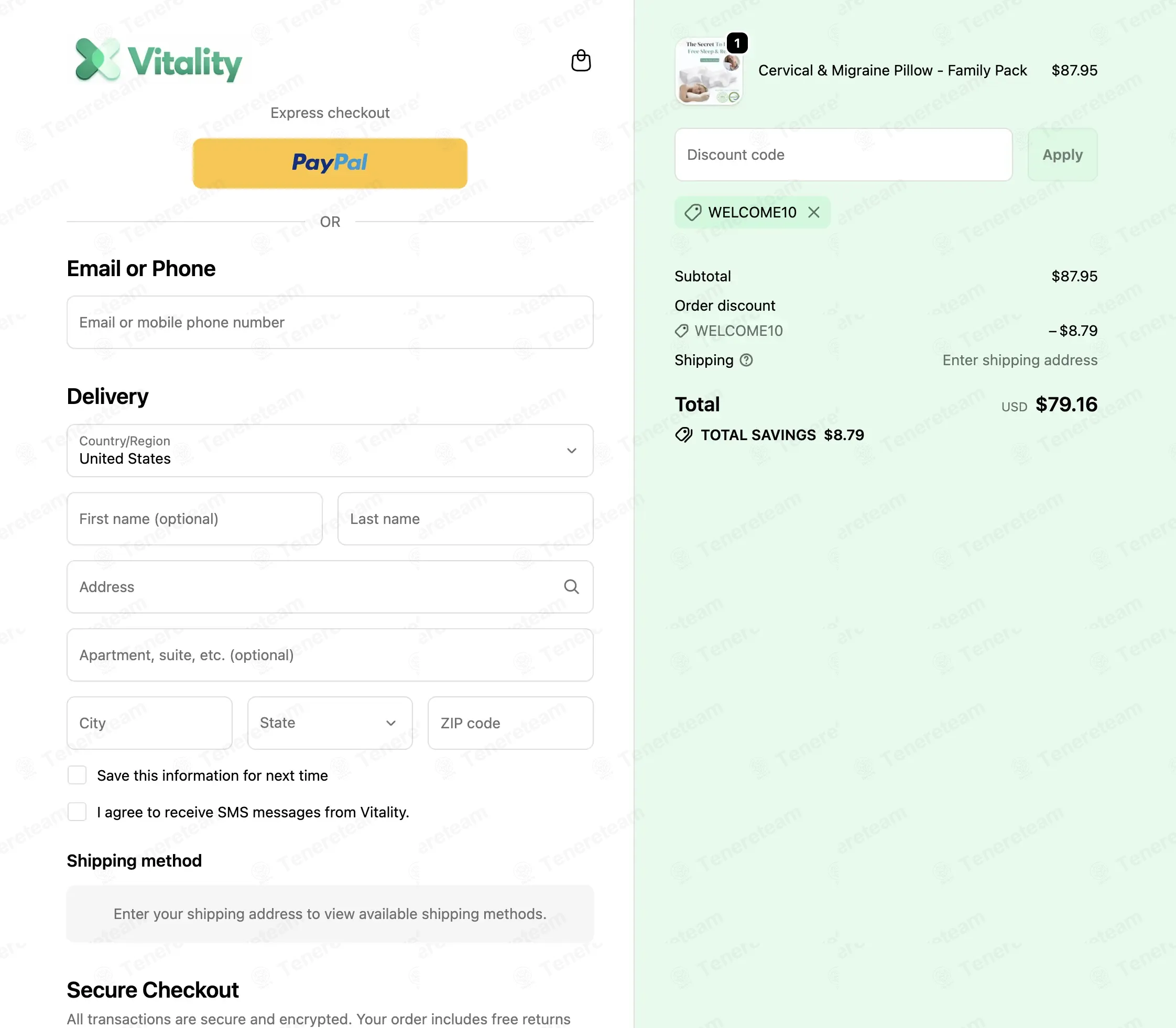 My Vitality Store coupon code: 10% off with WELCOME10. Tested and valid as 4 weeks ago.