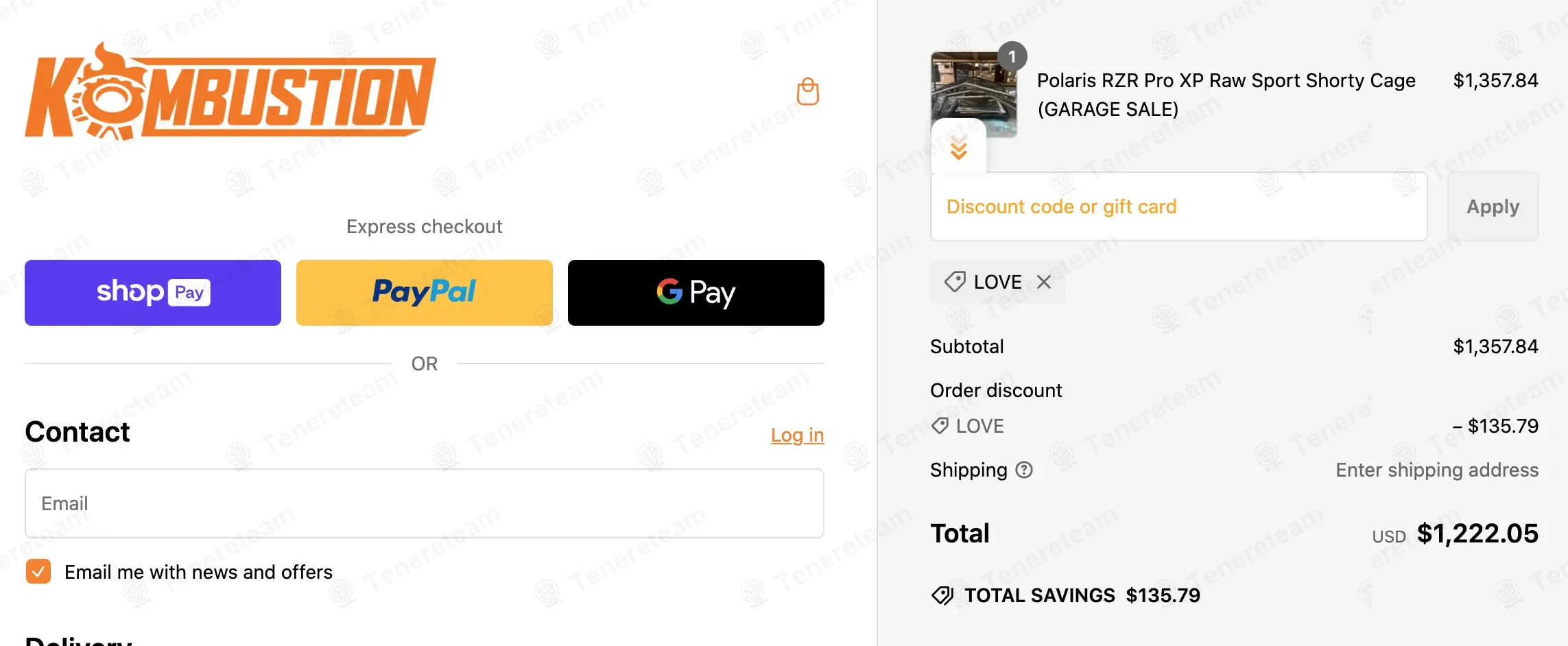 Kombustion Motorsports coupon code: 10% off with LOVE. Tested and valid as 1 year ago.