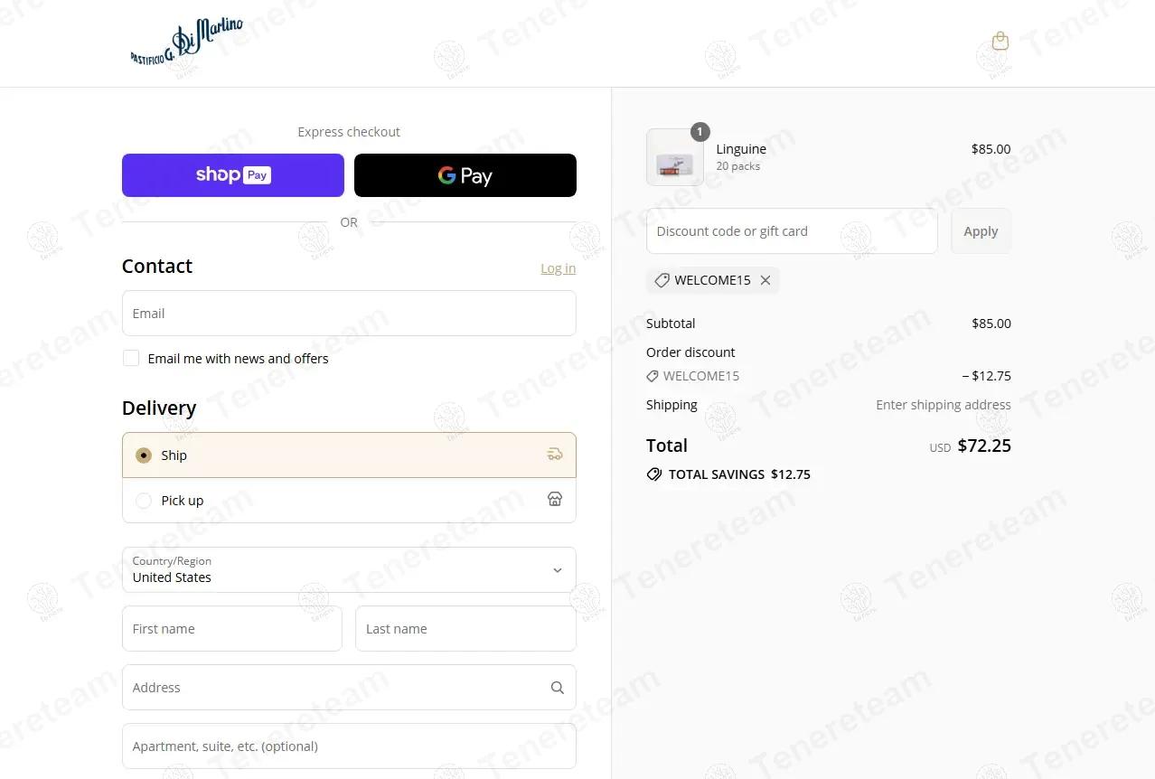 Pastificio Di Martino USA apply coupon code