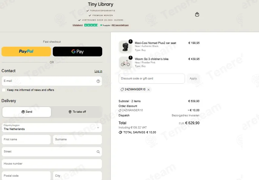 Tinylibrary NL coupon code re-checked and confirmed working at checkout