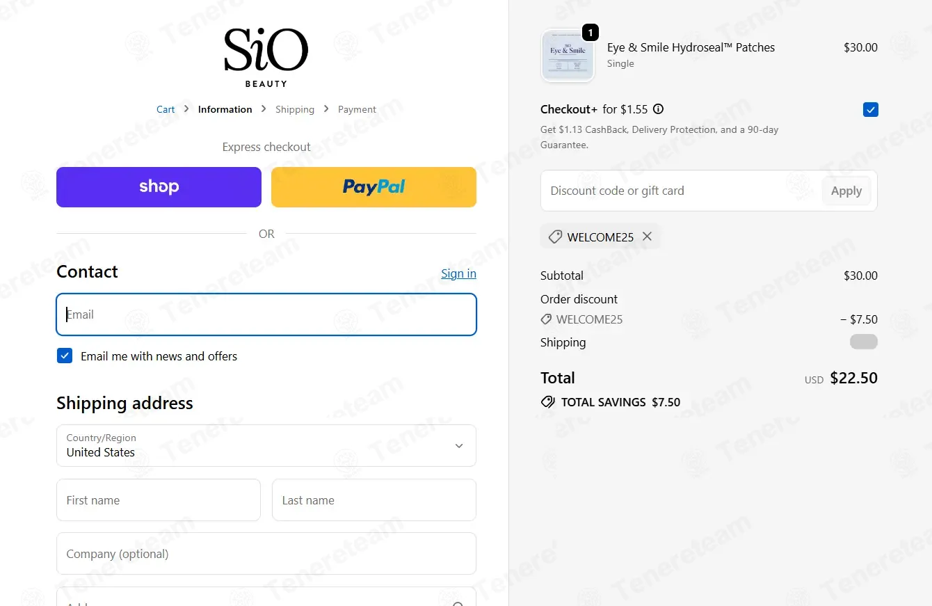 Sio Beauty coupon code: 25% off with WELCOME25. Tested and valid as 1 month ago.