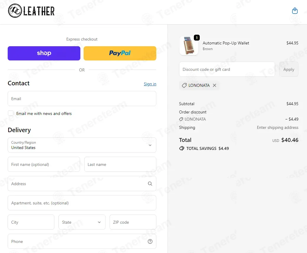 UC Leather Company coupon code: 10% off with LONONATA. Tested and valid as 1 month ago.