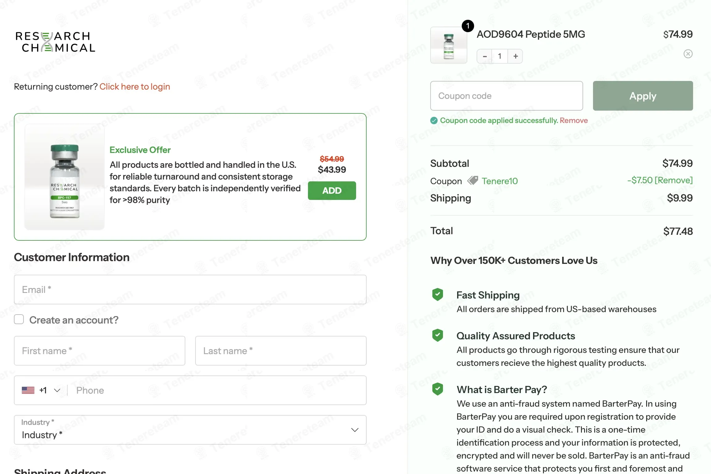 75% OFF Research Chemical Coupon Codes - May 2026 Promo Codes