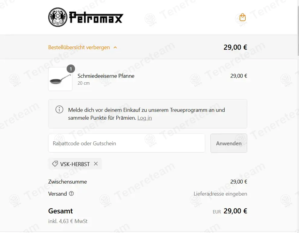 Petromax DE coupon code: Sale off with VSK-HERBST. Tested and valid as 1 year ago.