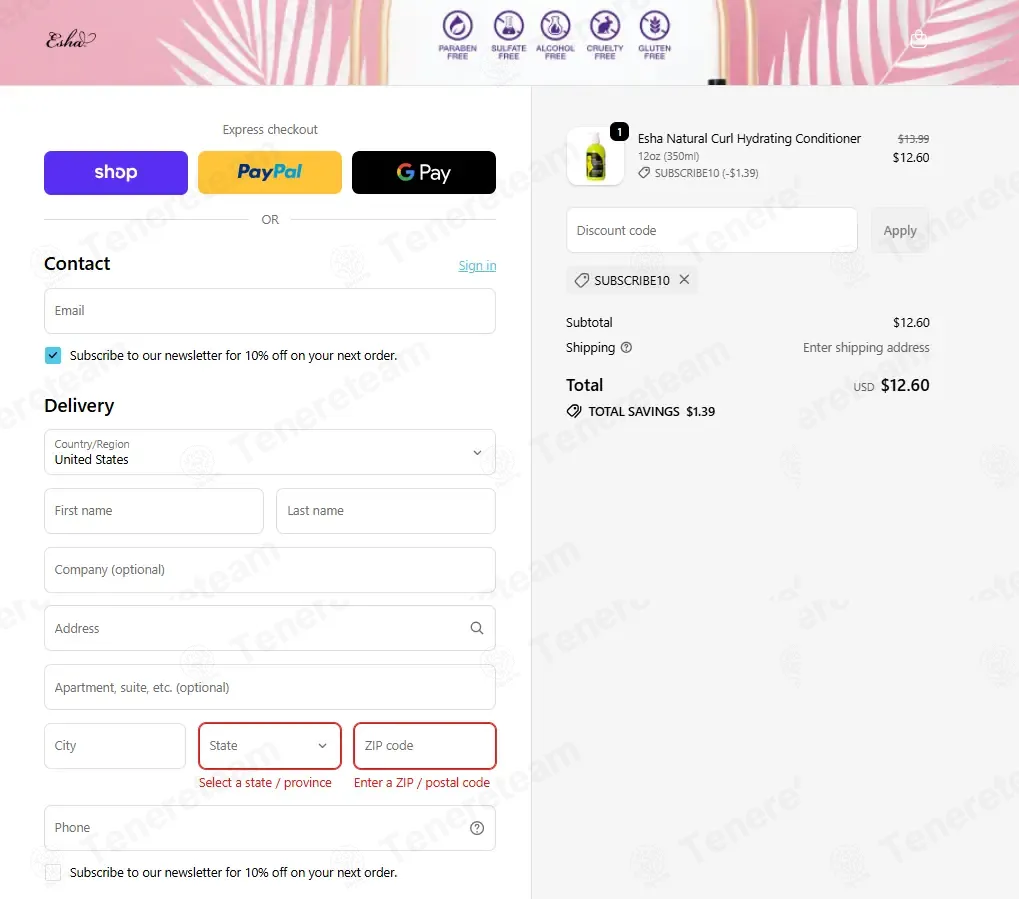 Esha Girl coupon code: 10% off with SUBSCRIBE10. Tested and valid as 1 month ago.