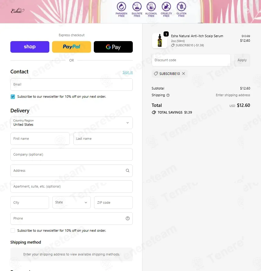 Esha Girl coupon code: 10% off with SUBSCRIBE10. Tested and valid as 1 month ago.