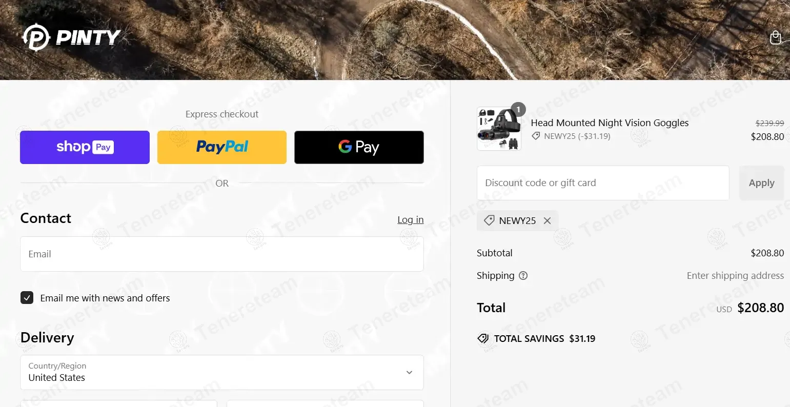 Pinty Devices apply coupon code
