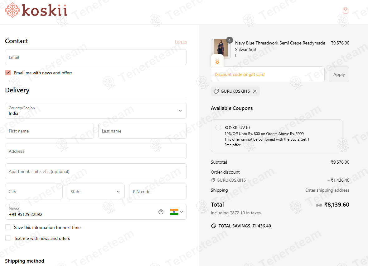 Koskii coupon code: 15% off with GURUKOSKII15. Tested and valid as 1 year ago.