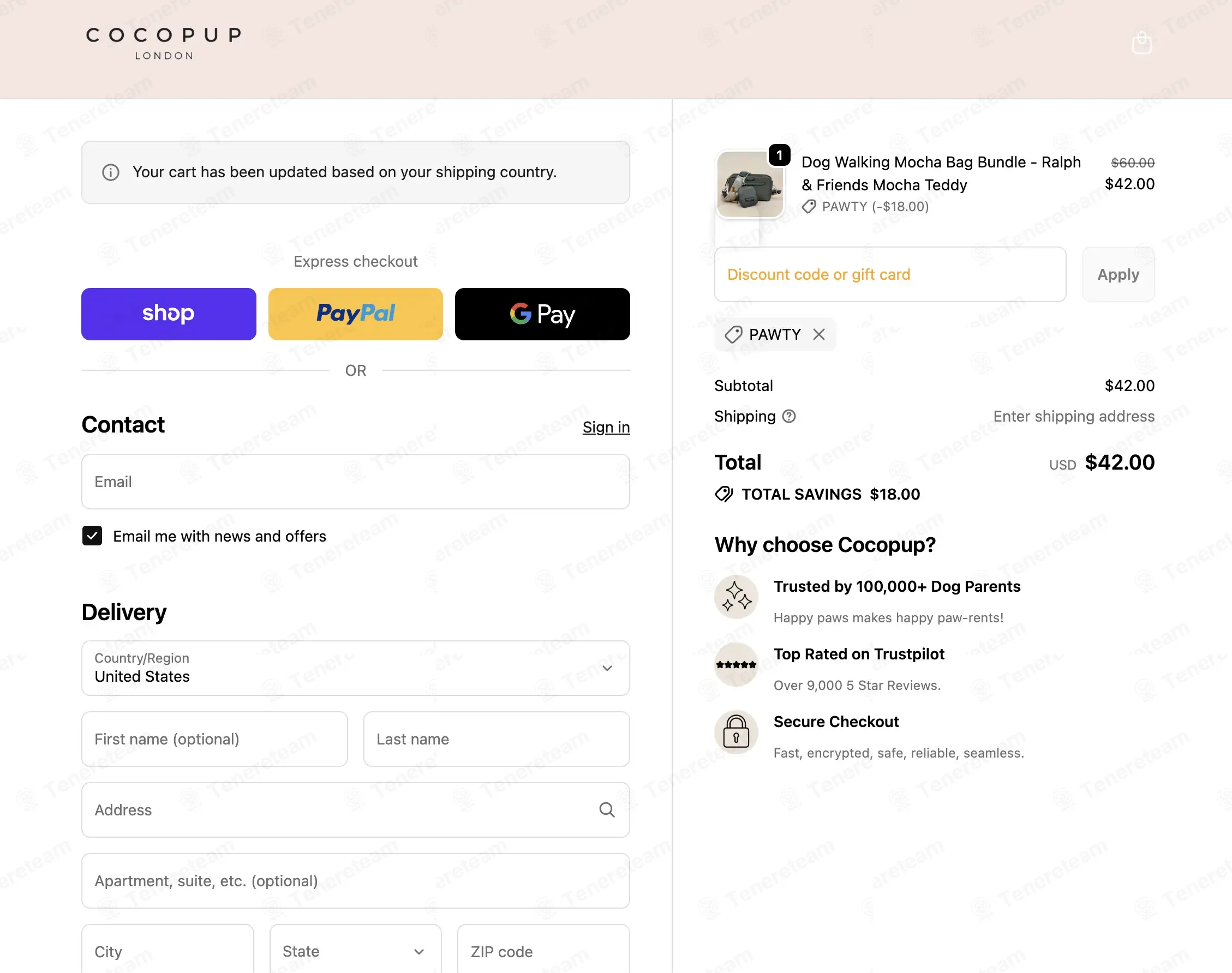 Cocopup London coupon code: 30% off with PAWTY. Tested and valid as 7 months ago.