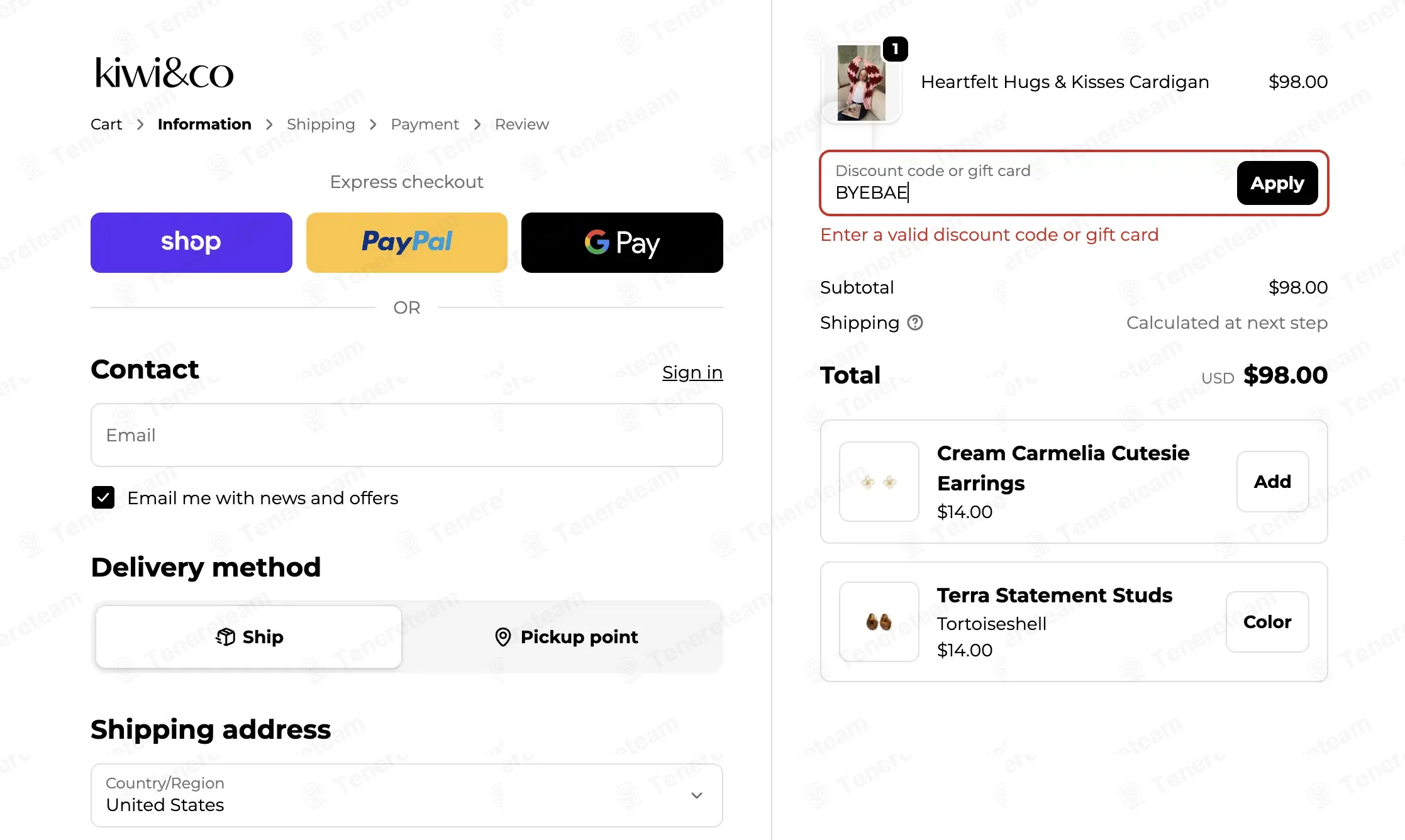 Kiwi and Co coupon code: 15% off with BYEBAE. Tested and valid as 3 months ago.