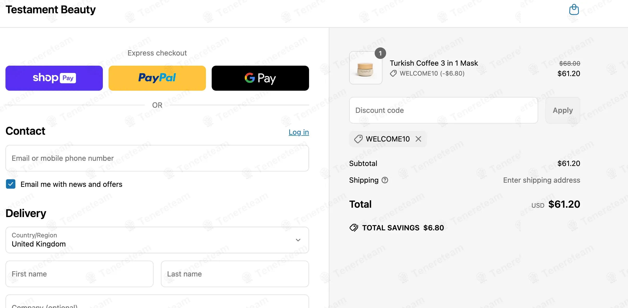 Testament Beauty coupon code: 15% off with WELCOME15. Tested and valid as 1 year ago.