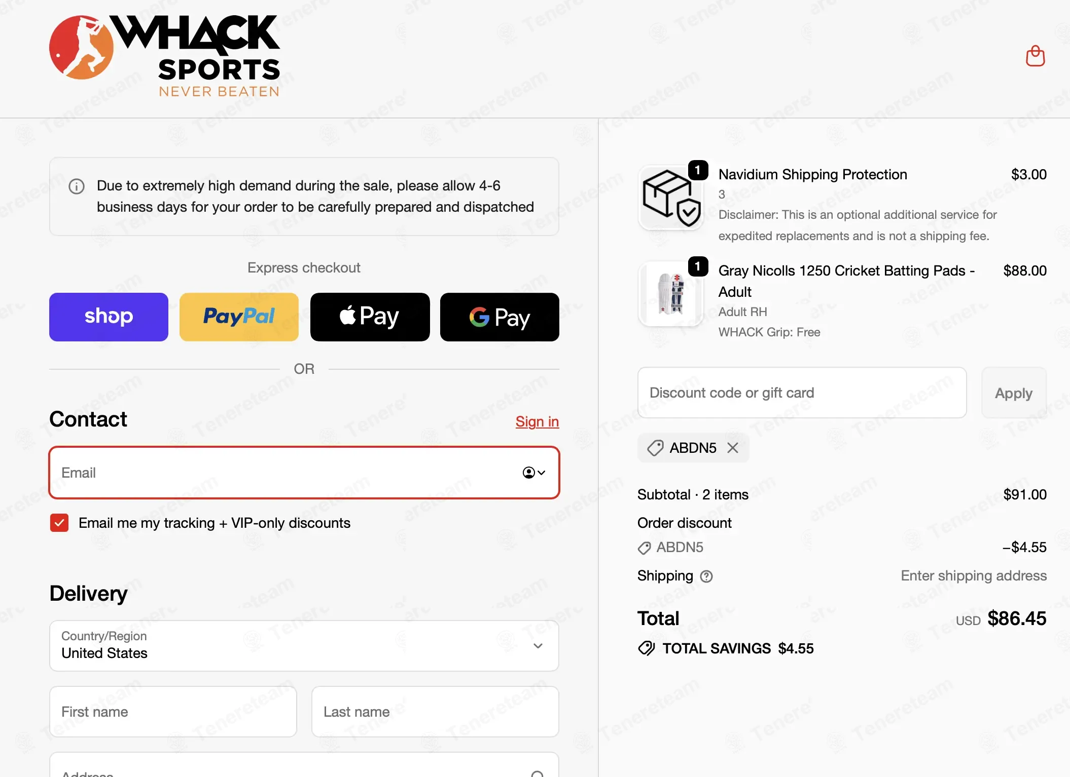 Whack Sports coupon code: 5% off with ABDN5. Tested and valid as 2 months ago.